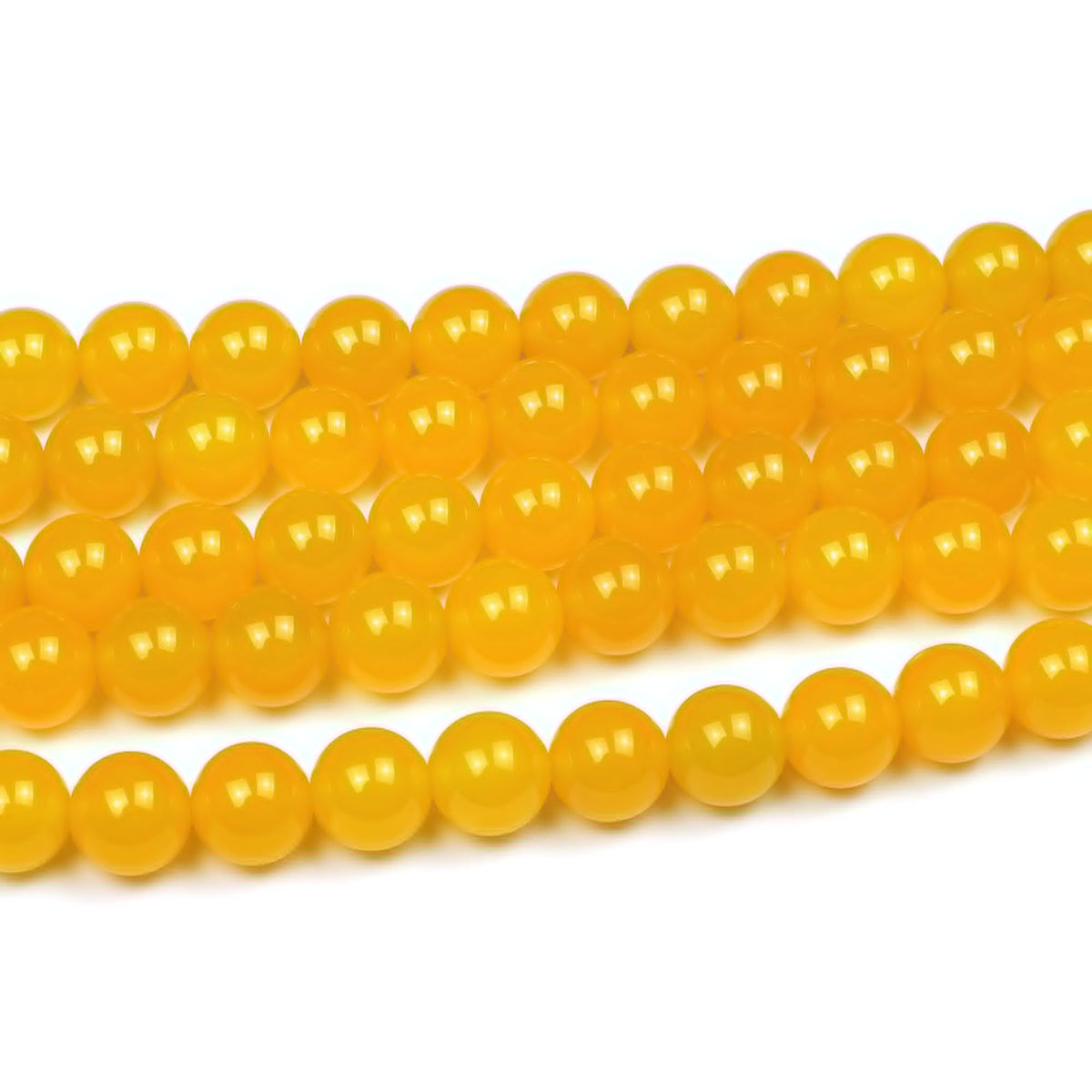 MJDCB 7A Round Natural Yellow Agate Beads Stone Loose Beads for Necklace Bracelet Charms Jewelry Making 15" (6mm)
