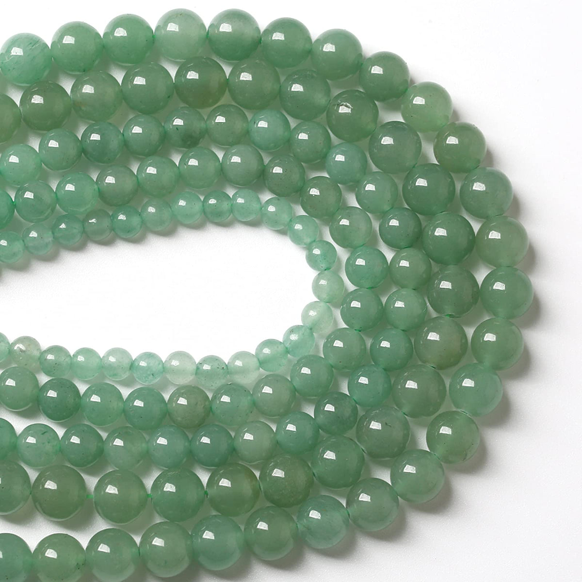 120PCS 6MM Natural Stone Green Aventurine Gemstone Loose Beads for Jewelry Making DIY Bracelet