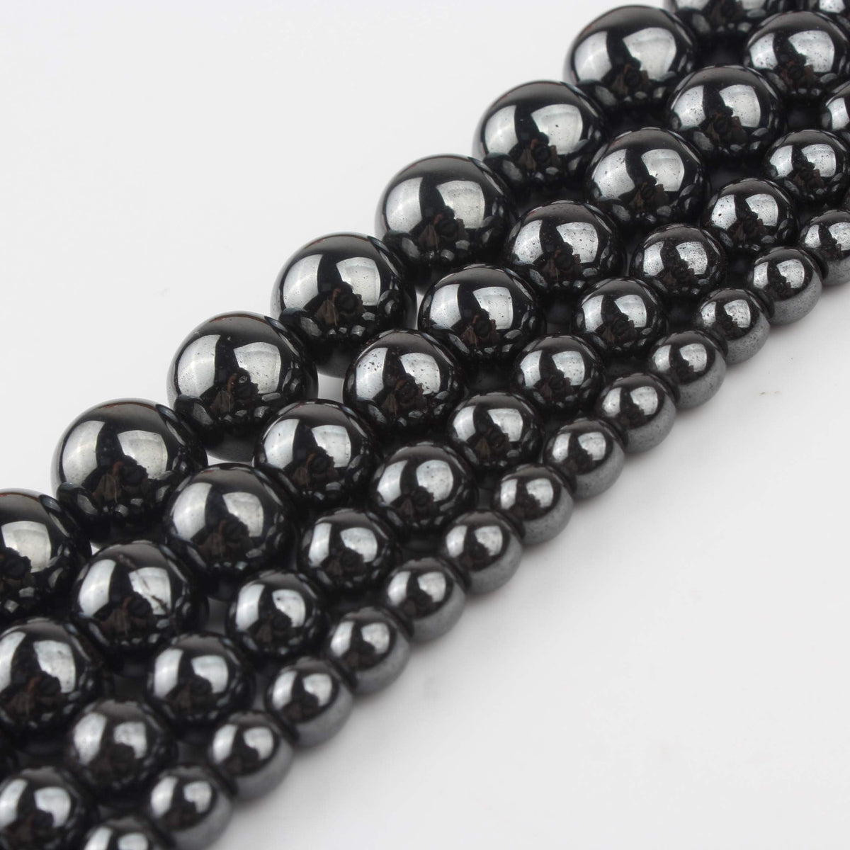 Yochus 45pcs Black Hematite Beads，8mm Healing Power Natural Stone Round Loose Beads for Jewelry Making Earring Necklace DIY Crafts