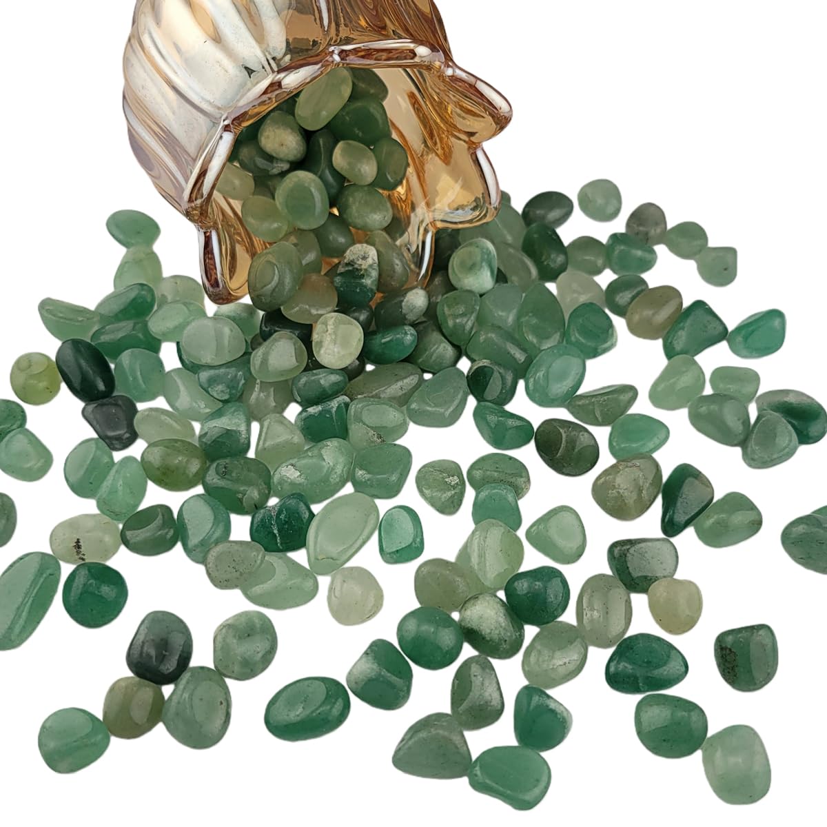 1,000 Carats Green Aventurine Handpicked Tumbled Stones Crystals Chips 0.2''-0.5'' Bulk Pocket Stones for Healing, Reiki, Meditation, Witchcraft and Home Decorations (Green Aventurine)
