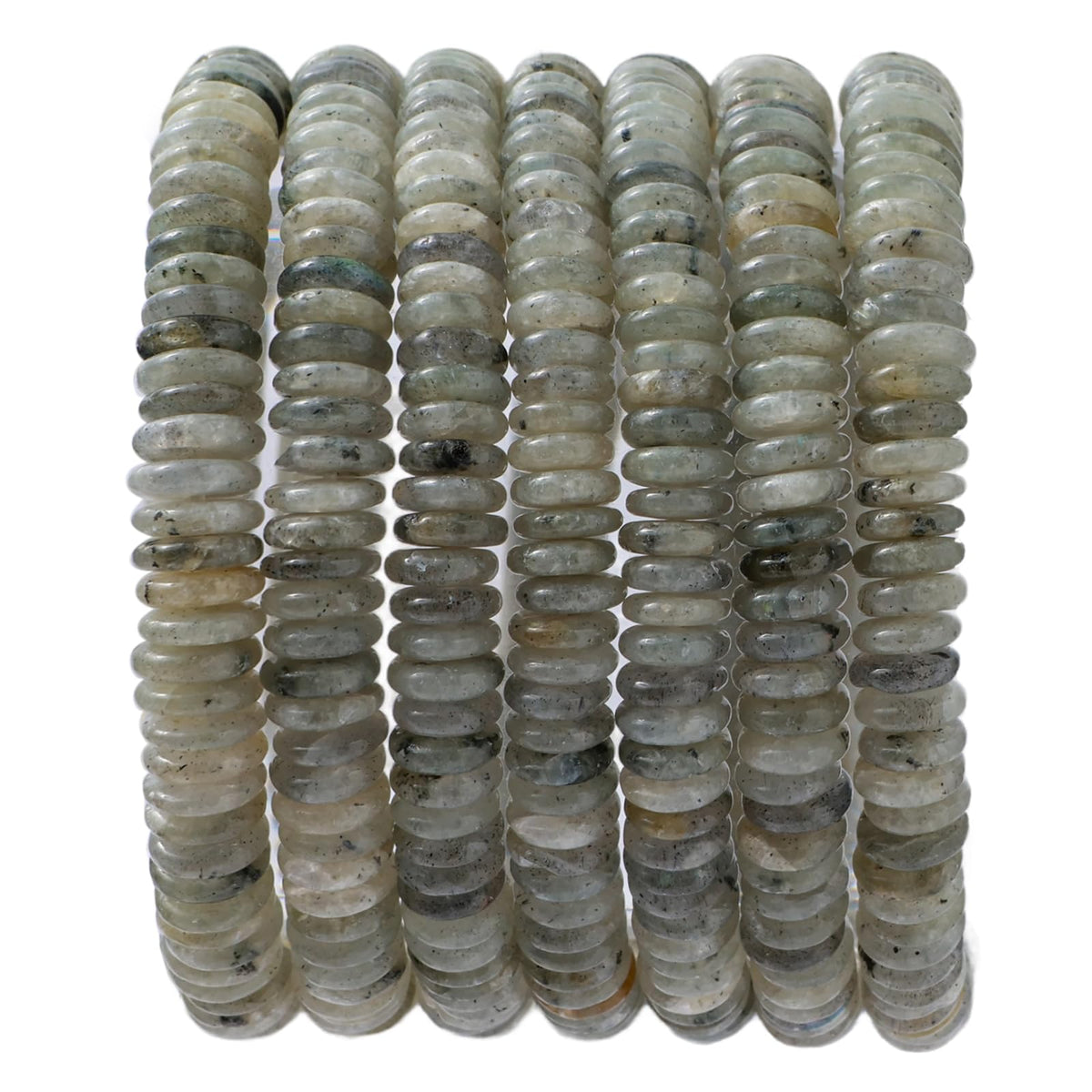 Natural Spectrolite Disk Stone Spacer Beads 6x2mm 38cm/str Flat Rondelle Loose Semi Gemstone Caps for Making Bracelets Necklace