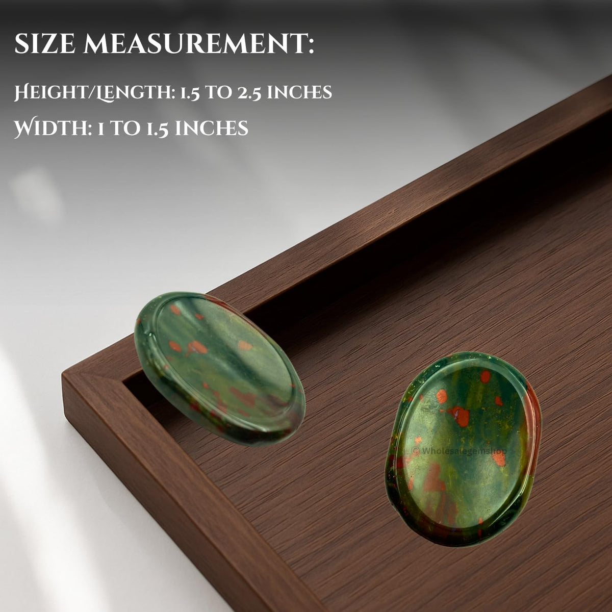 GEMSCITE Bloodstone Thumb Worry Stones Metaphysical Gemstone Crystal Healing Reiki Men Women Gift FENG Shui Positive Energy Love Wellness Palm Stones Wicca Powerful
