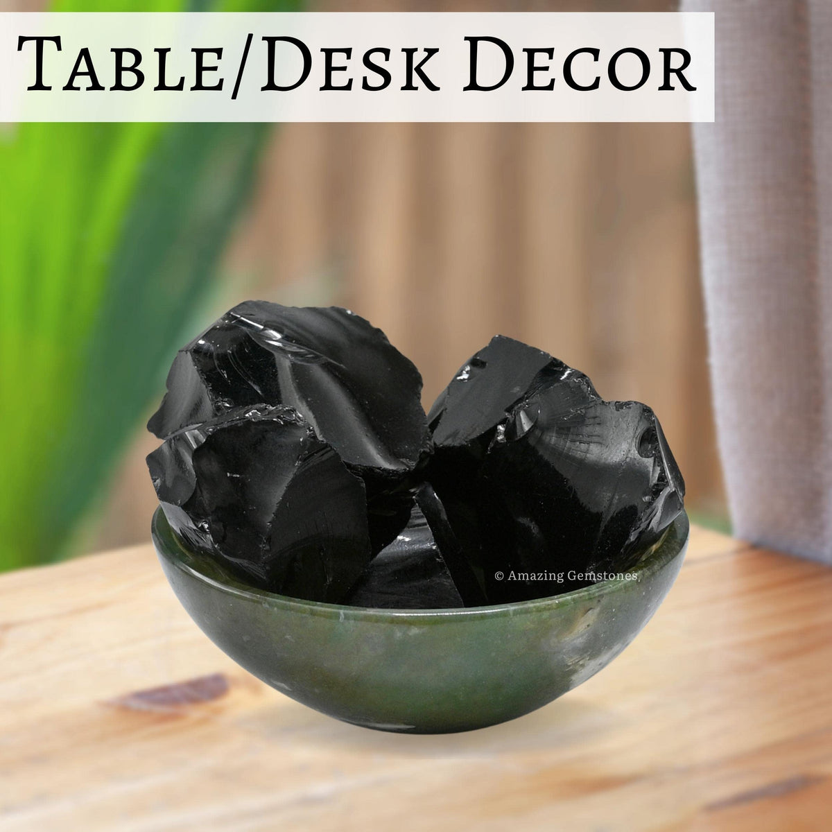 Amazing Gemstone Black Obsidian Raw Crystals and Healing Stones, Natural Rocks for Tumbling and DIY Raw Stones and Crystals (1 Piece)