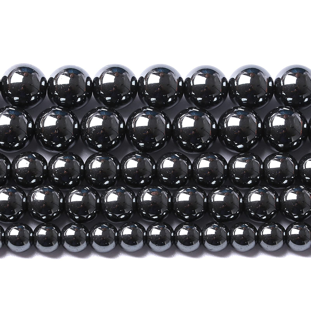 8mm 60PCS Black Hematite AAA Grade Spacer Round Loose Beads for Jewelry Making DIY Bracelet