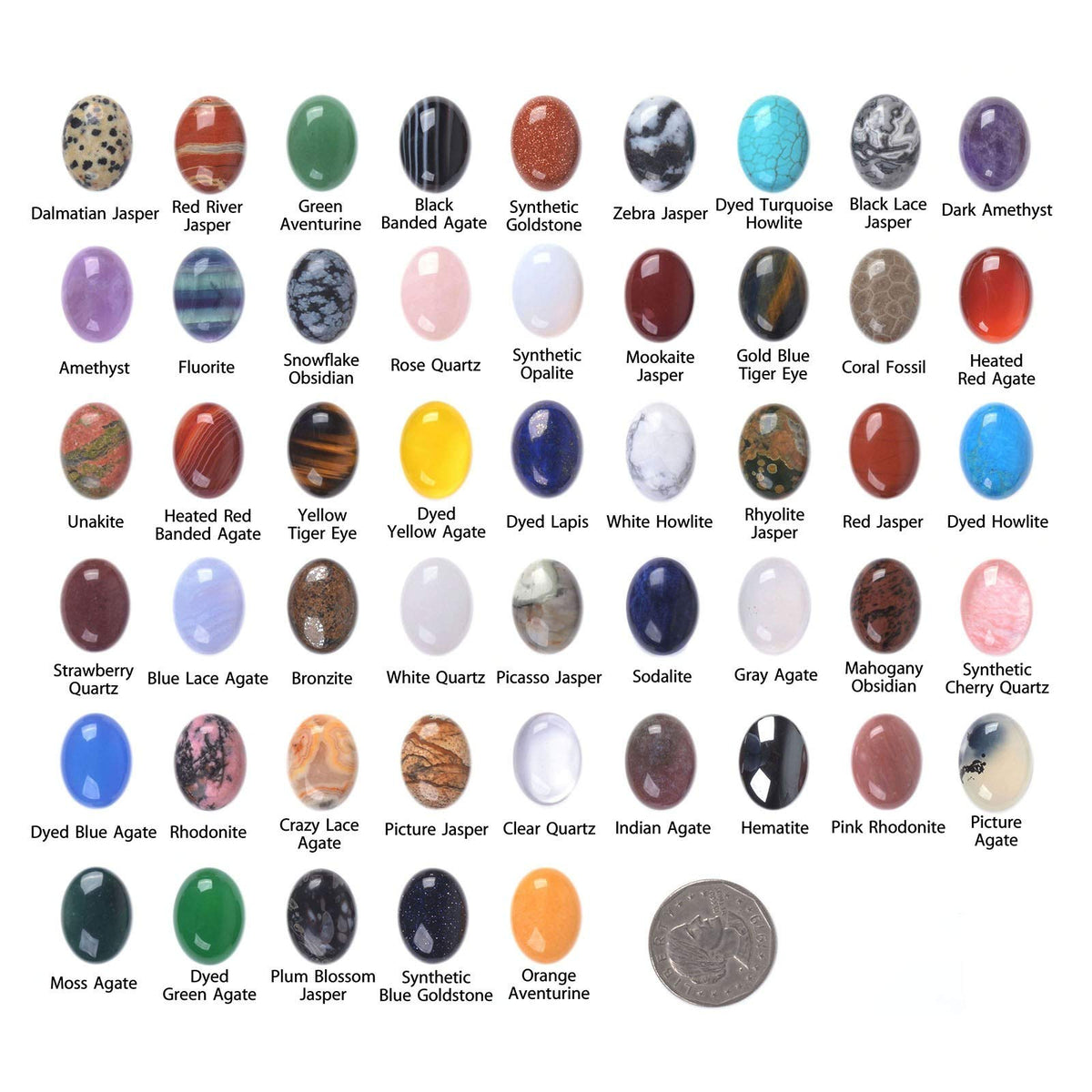 Wholesale Lot 24pcs Multi-color 20mm Gemstone Oval Cab Cabochon For Jewelry Making