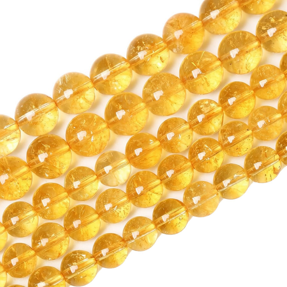 6mm 60Pcs Natural Citrine Beads for Jewelry Making Gemstone Round Loose Beads DIY Bracelet Necklace