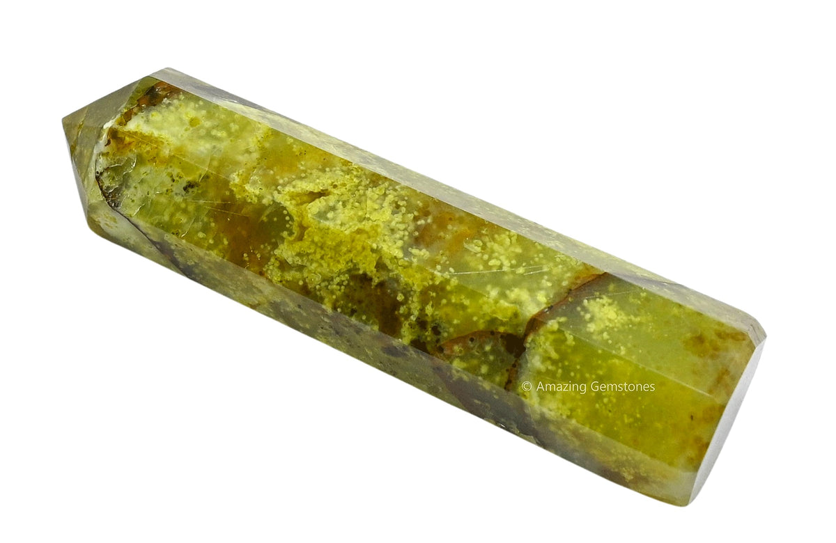 Amazing Gemstone Green Opal Crystal Towers - Natural Healing Crystal Point Obelisk for Reiki Healing and Crystal Grid (3 Inch)