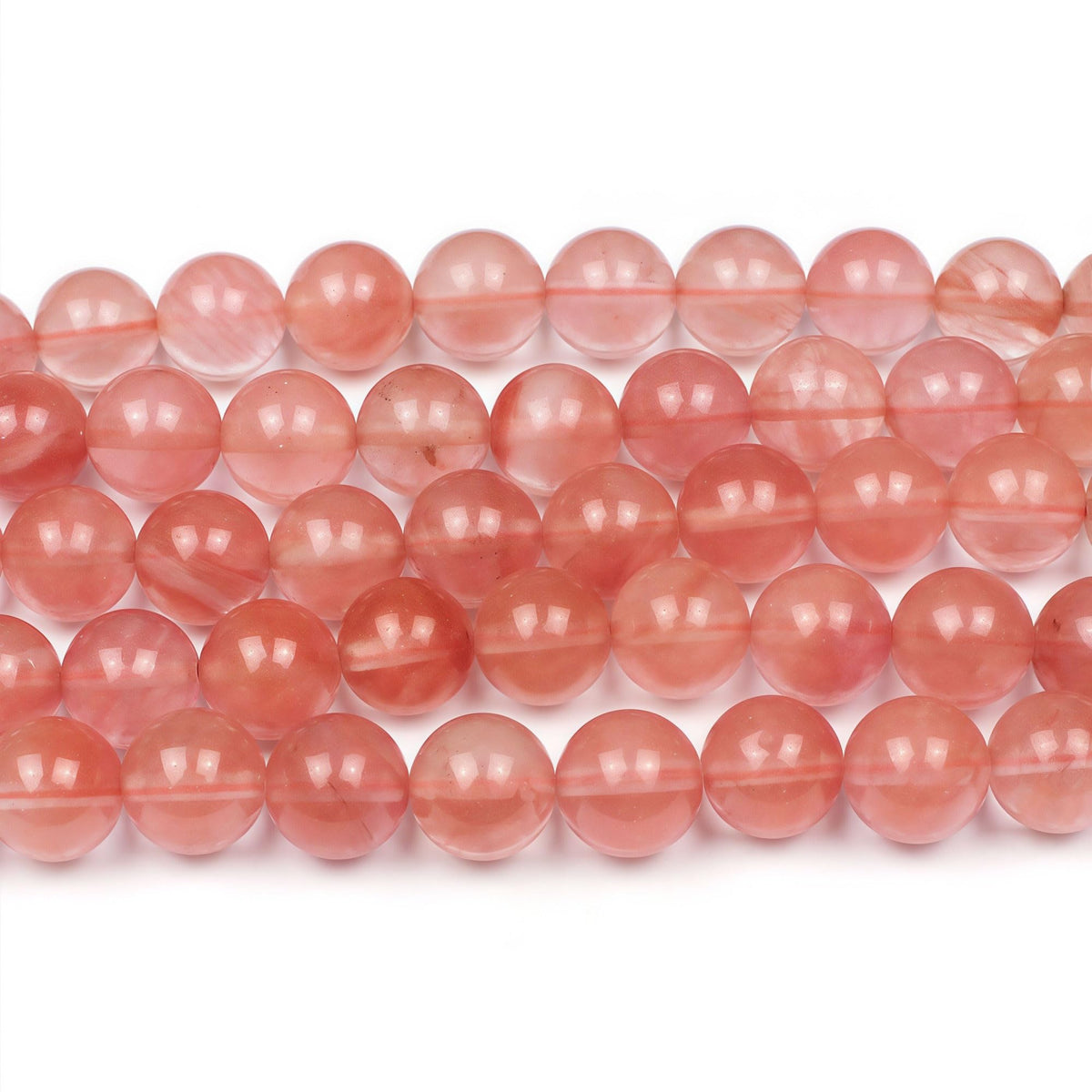 MJDCB Stone Beads Pink Crystal Round Loose Beads for Jewelry Making DIY Bracelet Necklace (8mm)