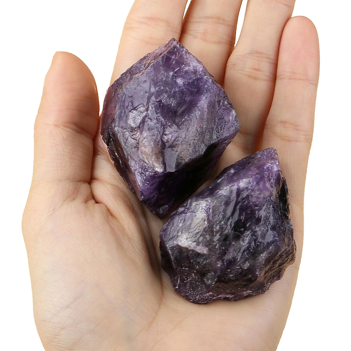 YATOJUZI Amethyst 1.8-2.2" Natural Raw Stones and Healing Crystals Large Stone Rough Crystal Rocks for Tumbling Cabbing Polishing Fountain Rocks Decoration 1PCS
