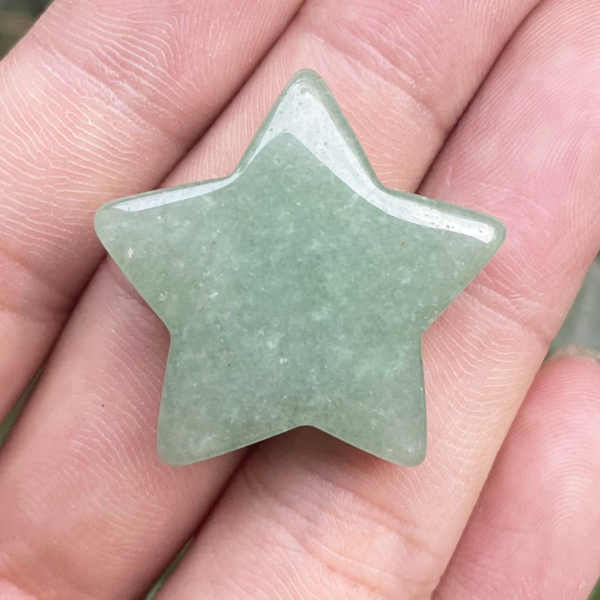 Fekuar Green Aventurine Crystal Star Chakra Stones for Reiki Healing Yoga Balance Meditation Polished Mini Pocket Palm Stone 1 Inch (30mm)