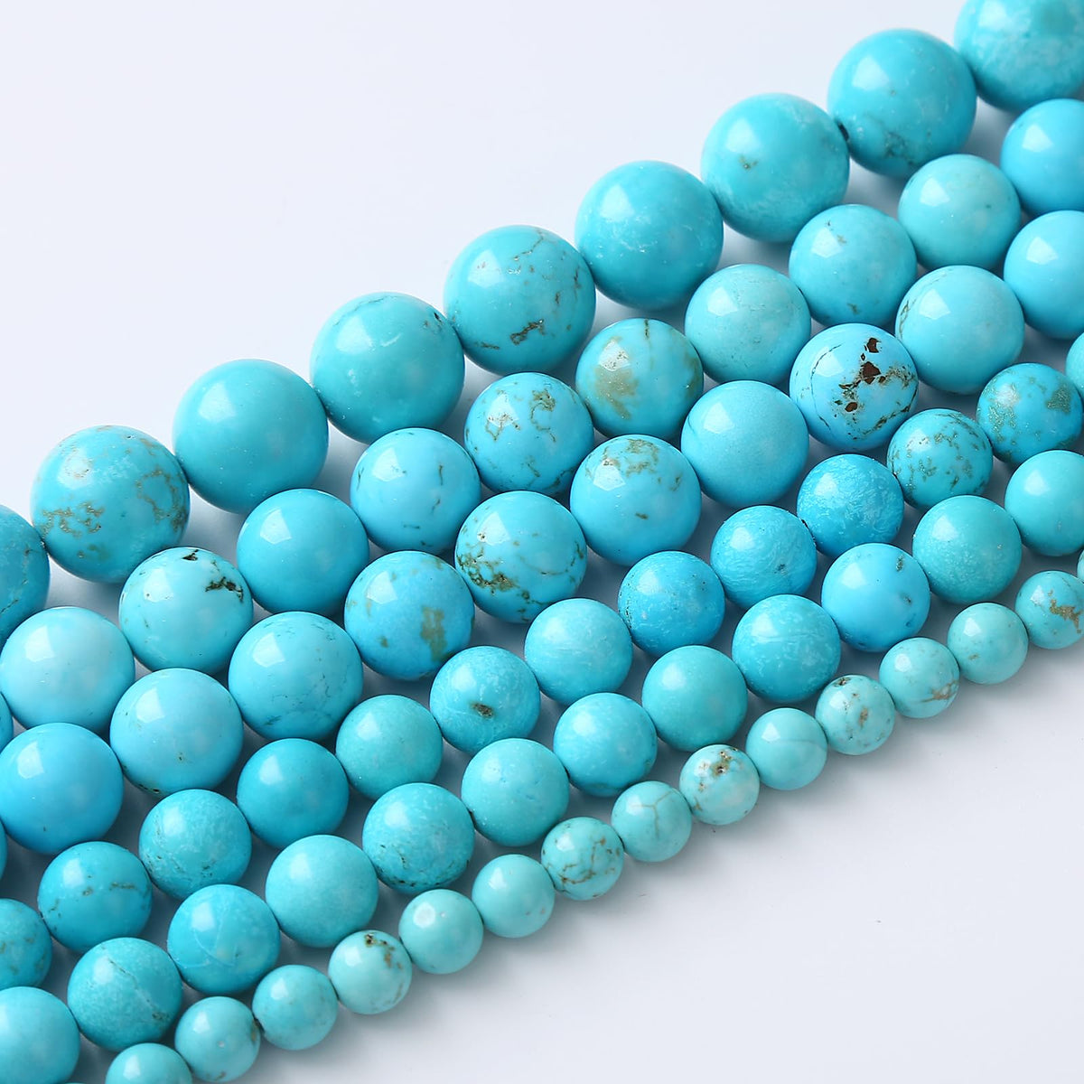 ZXYMLZI 12mm 32pcs AAA Grade Natural Blue Turquoise Round Loose Beads for Jewelry Making DIY Bracelet Necklace Accessories