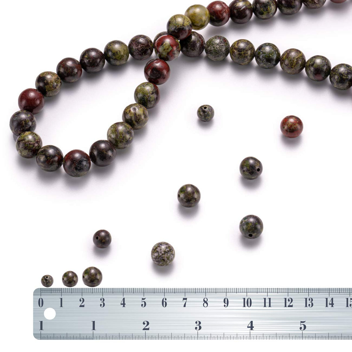 BEADIA Natural Dragon Blood Stone Round Loose Semi Gemstone Beads for Jewelry Making 8MM 44PCS