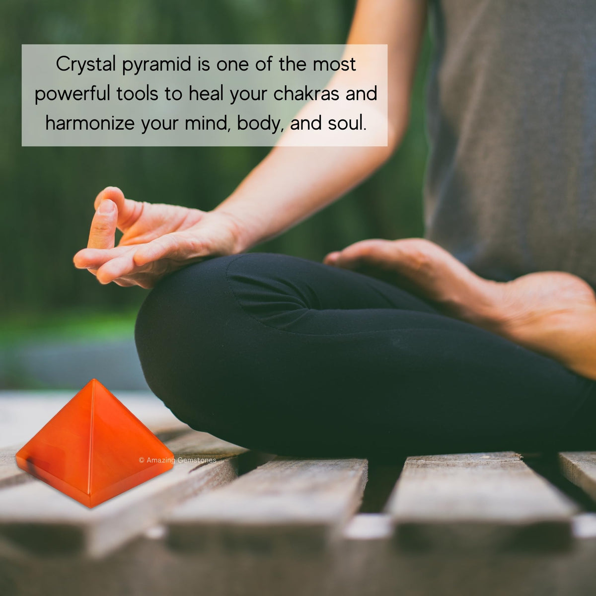 Amazing Gemstone Carnelian Pyramid Crystal Healing Stones - 1" Great Pyramid Figurine of Natural Stone Pyramid for Meditation, Reiki, Chakra Balancing and Crystal Pyramids Grid