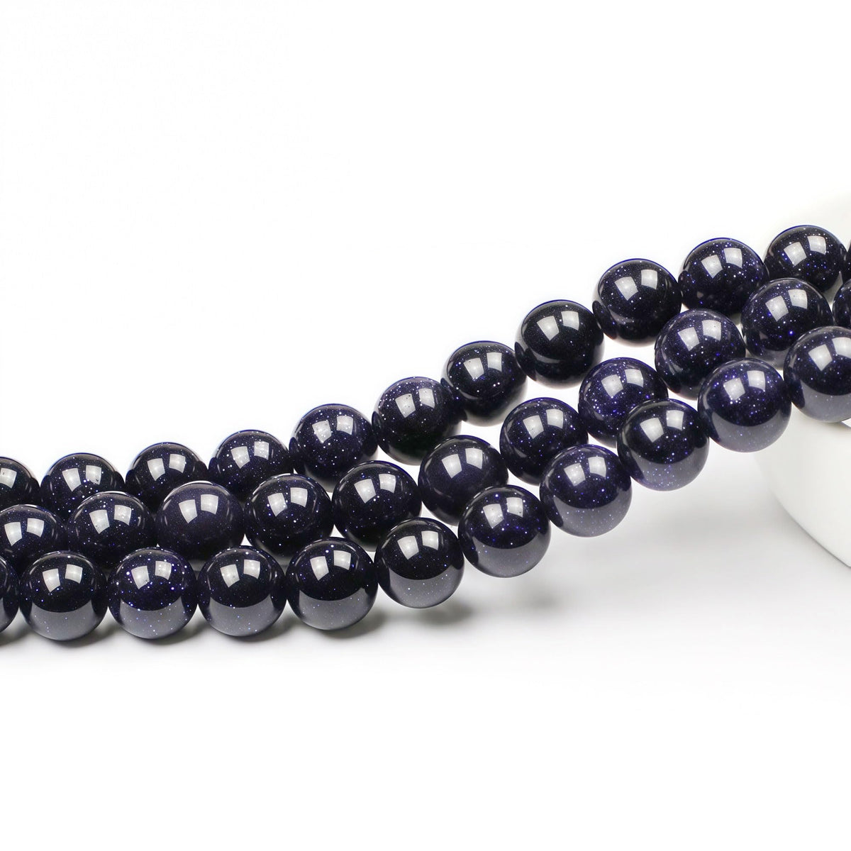 MJDCB Natural Stone Beads Blue Sand Stone Round Loose Beads for Jewelry Making DIY Bracelet Necklace (8mm)
