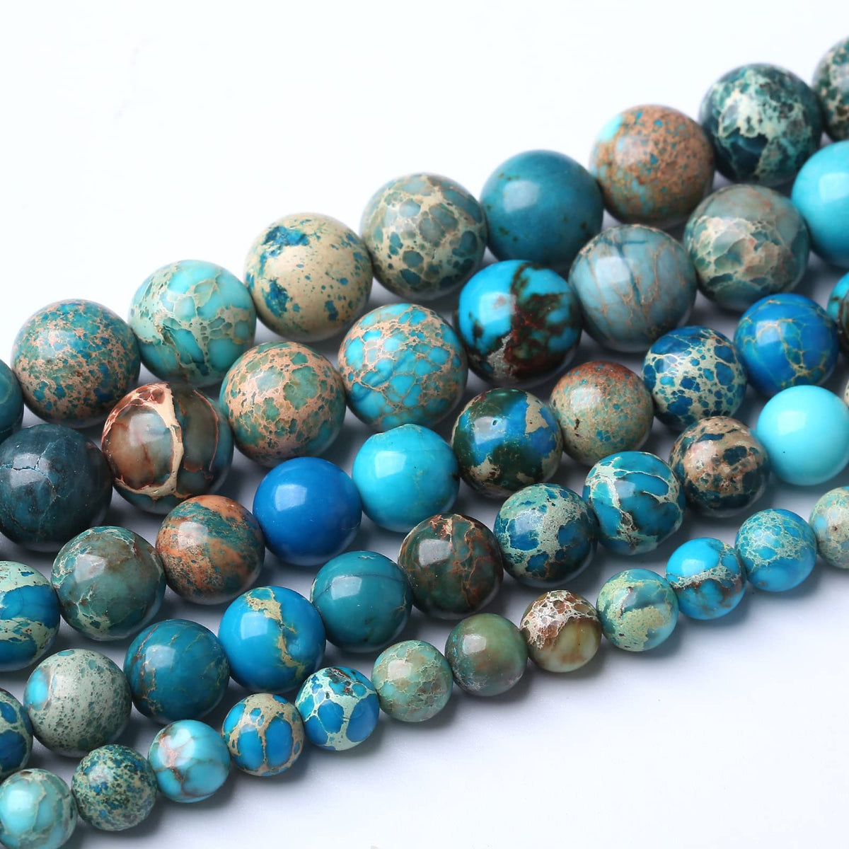 60PCS 6mm Natural Blue Imperial Jasper Beads Round Loose Stone Beads for Jewelry Making for Jewelry Making DIY Bracelet Necklace 15 Inch,Energy Stone Healing Power (6mm, Blue Imperial Jasper Beads)
