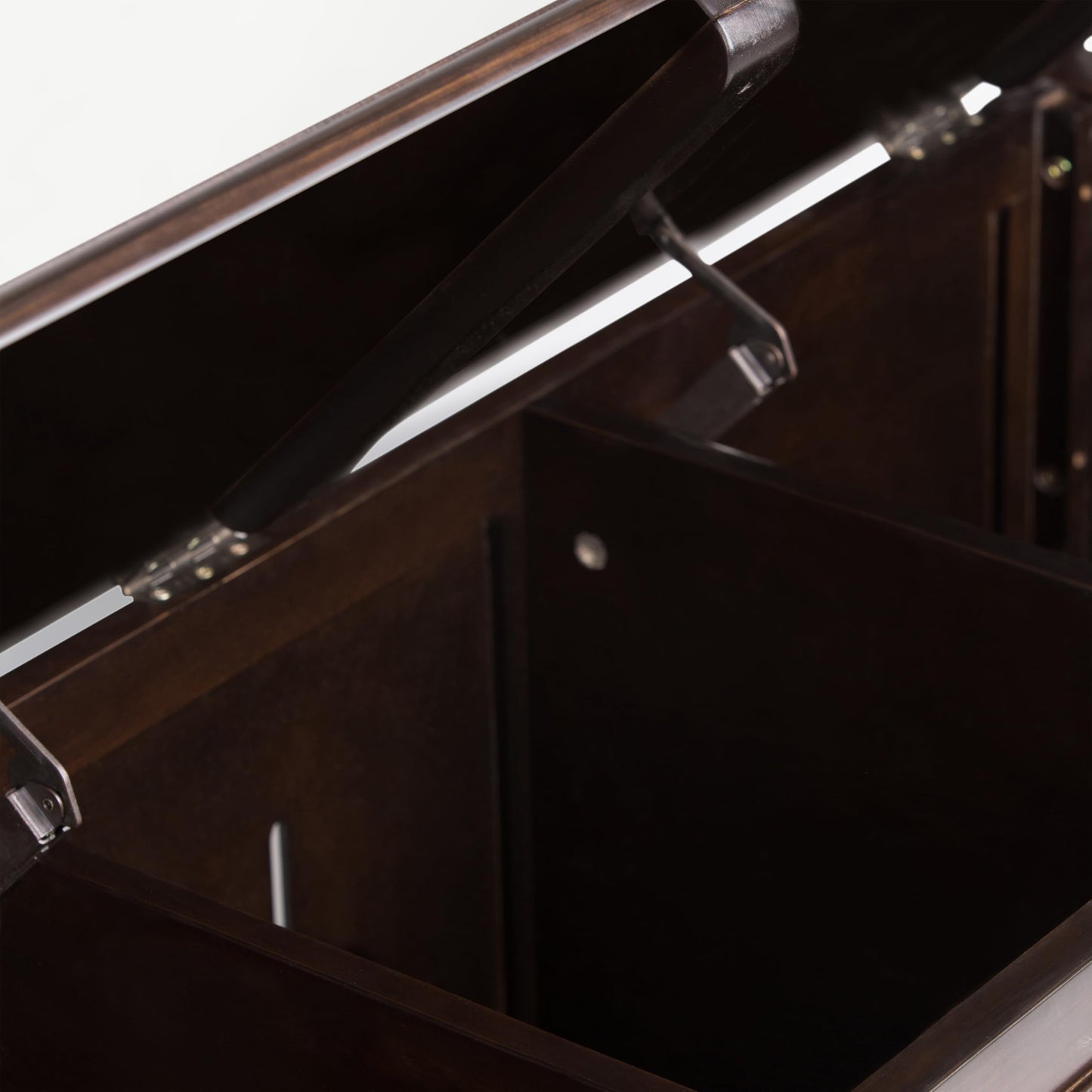 SIMPLIHOME Connaught Entryway Storage Bench - 51 inch Wide Solid Wood Storage Trunk Seat in Dark Kona Brown, Traditional Bench for Entryway or Living Room with Lift-Up Lid and Decorative Moulding