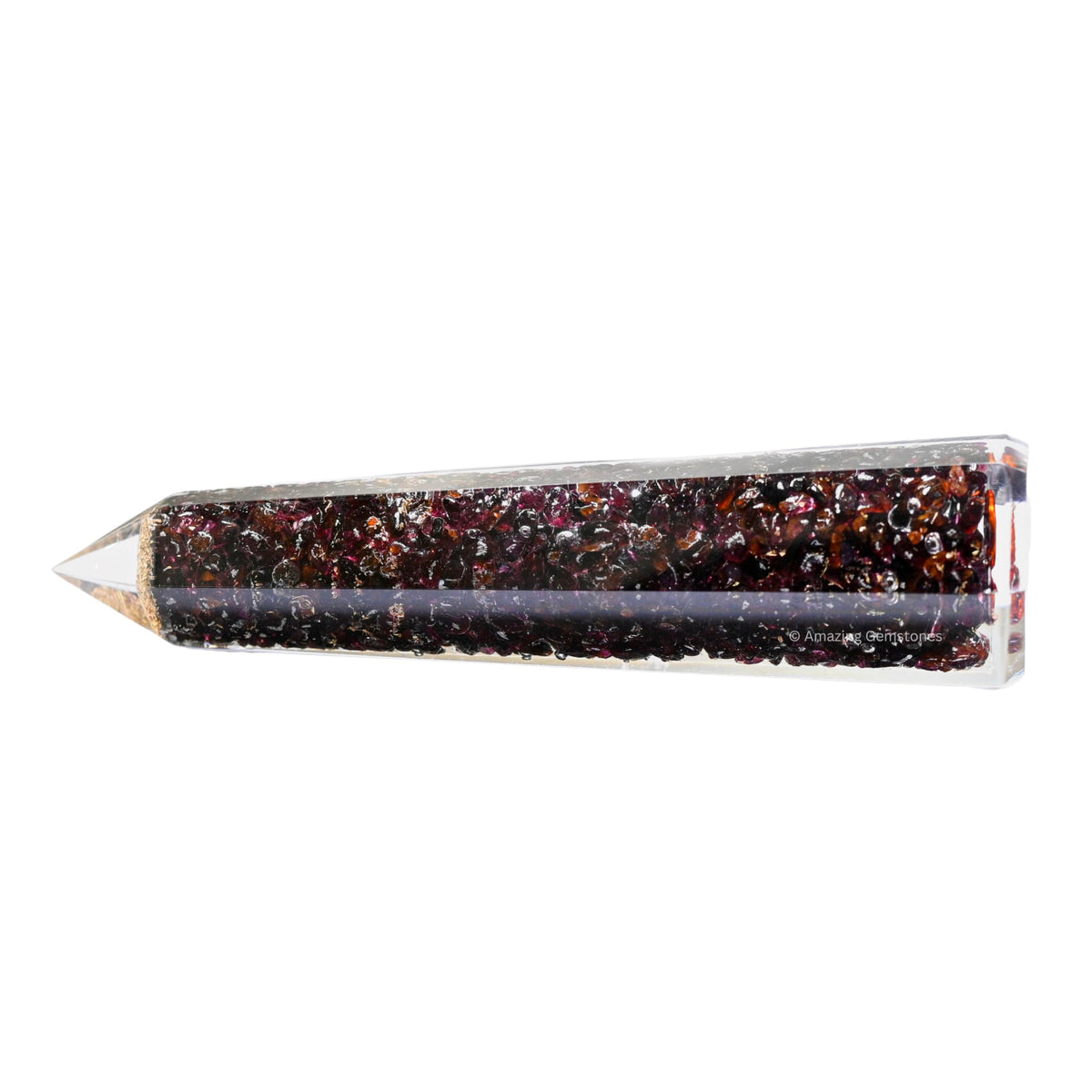 Amazing Gemstone Garnet Orgonite Orgone Crystal Towers - Large 4.5" Orgonite Crystal Wand Obelisk Tower Point for Meditation, Crystals and Healing Stones Gift and Protection