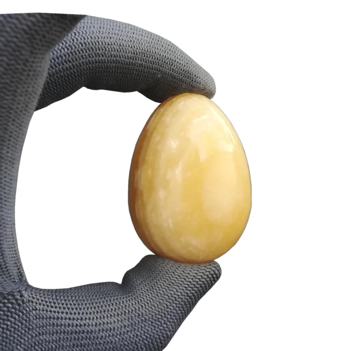Sunshcat Natural Yellow Jade Egg Shaped Meditation Chakra and Home Decor Balance Crystals and Healing Stones Statue Set,35 * 50mm Easter and Thanksgiving Gift,with Wooden Bracket