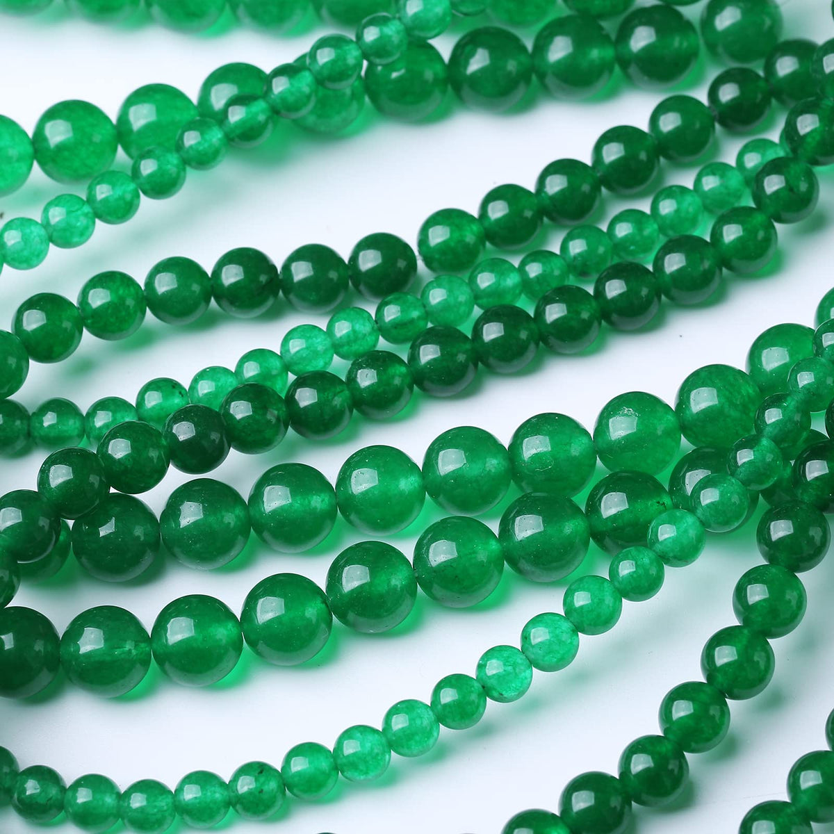 32PCS 12MM Green Jade Stone Beads Energy Healing Beads for DIY Jewelry Bracelet Necklace Making for Jewelry Making 15Inch
