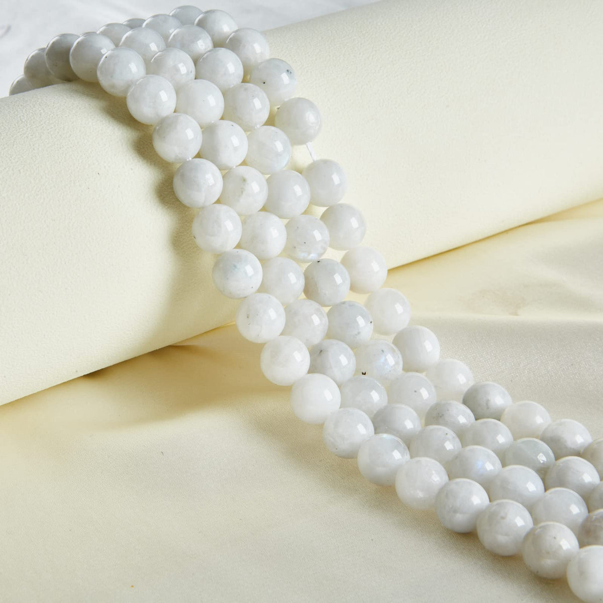 100pcs 8mm Moonstone Beads Natural Gemstone Beads Round Loose Beads for Jewelry Making