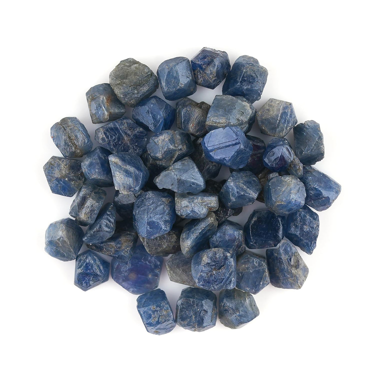 ColouredRocks Wholesale Bulk 50pcs Blue Sapphire Crystals, Raw Stones, Rough Gemstones, Jewelry Making Supply, Cabbing, Polishing, Cutting, DIY, Crafts (4-7mm)