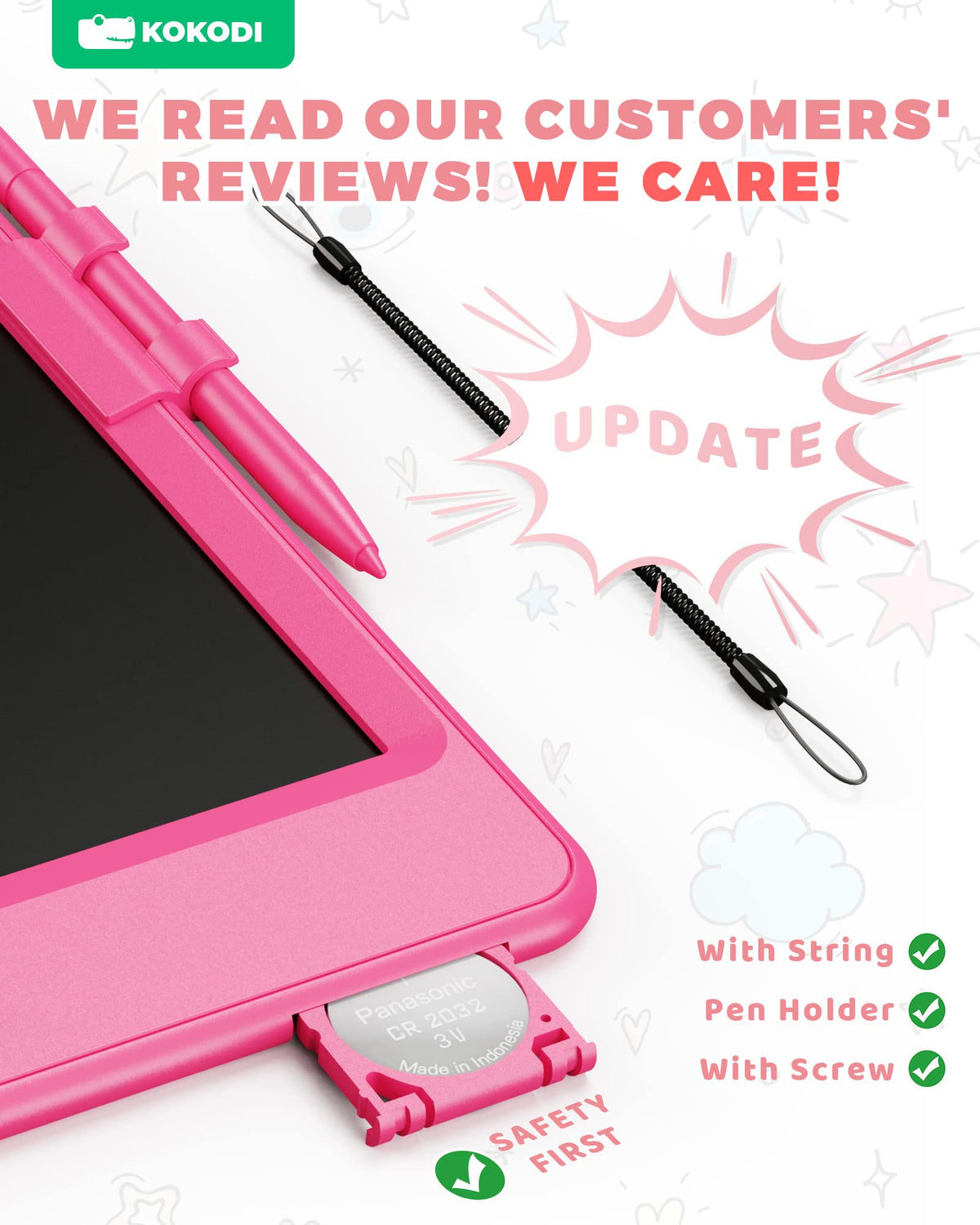 KOKODI LCD Writing Tablet, 8.5 Inch Toddler Doodle Board Drawing Tablet, Erasable Reusable Electronic Drawing Pads, Educational and Learning Toy for 3-6 Years Old Boy and Girls