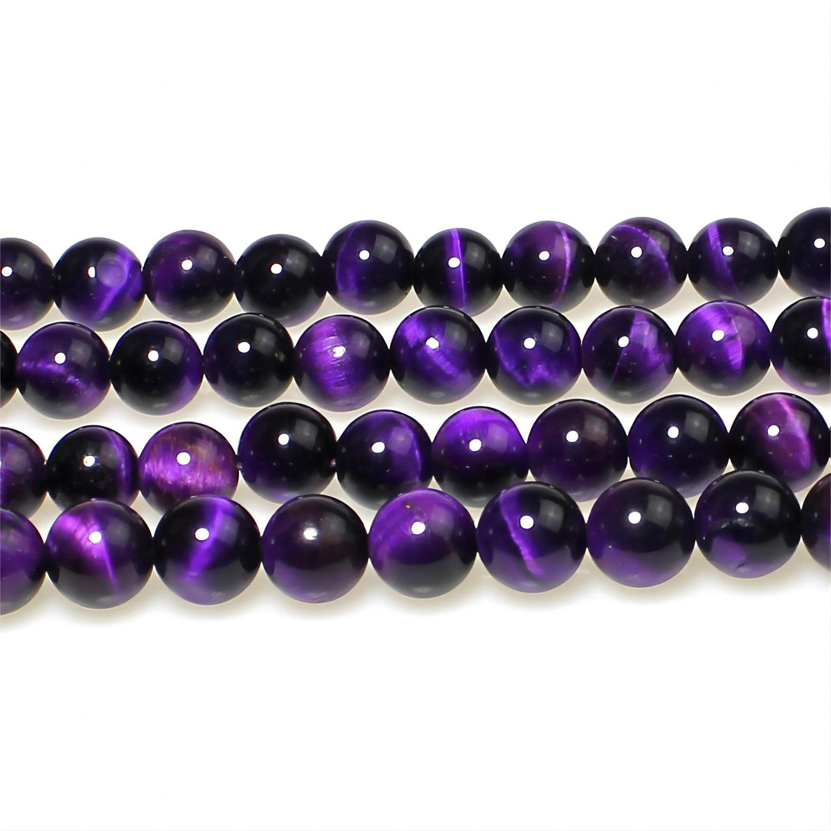 MJDCB Stone Beads 8mm 43pcs Round Purple Tiger's Eye Loose Gemstone Bead Charms for Jewelry Making Bracelet Necklace Earring Pendant