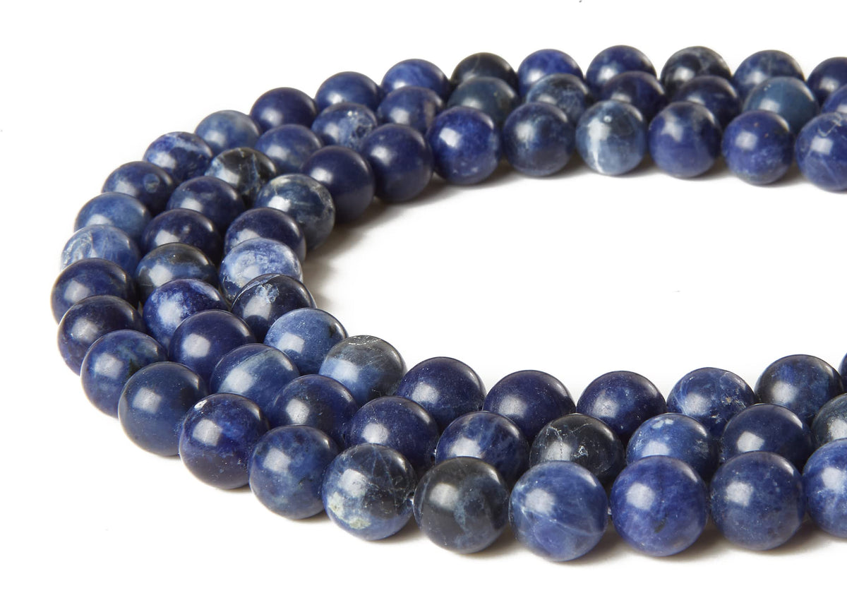 60pcs 6mm Sodalite Beads Natural Gemstone Beads Round Loose Beads for Jewelry Making