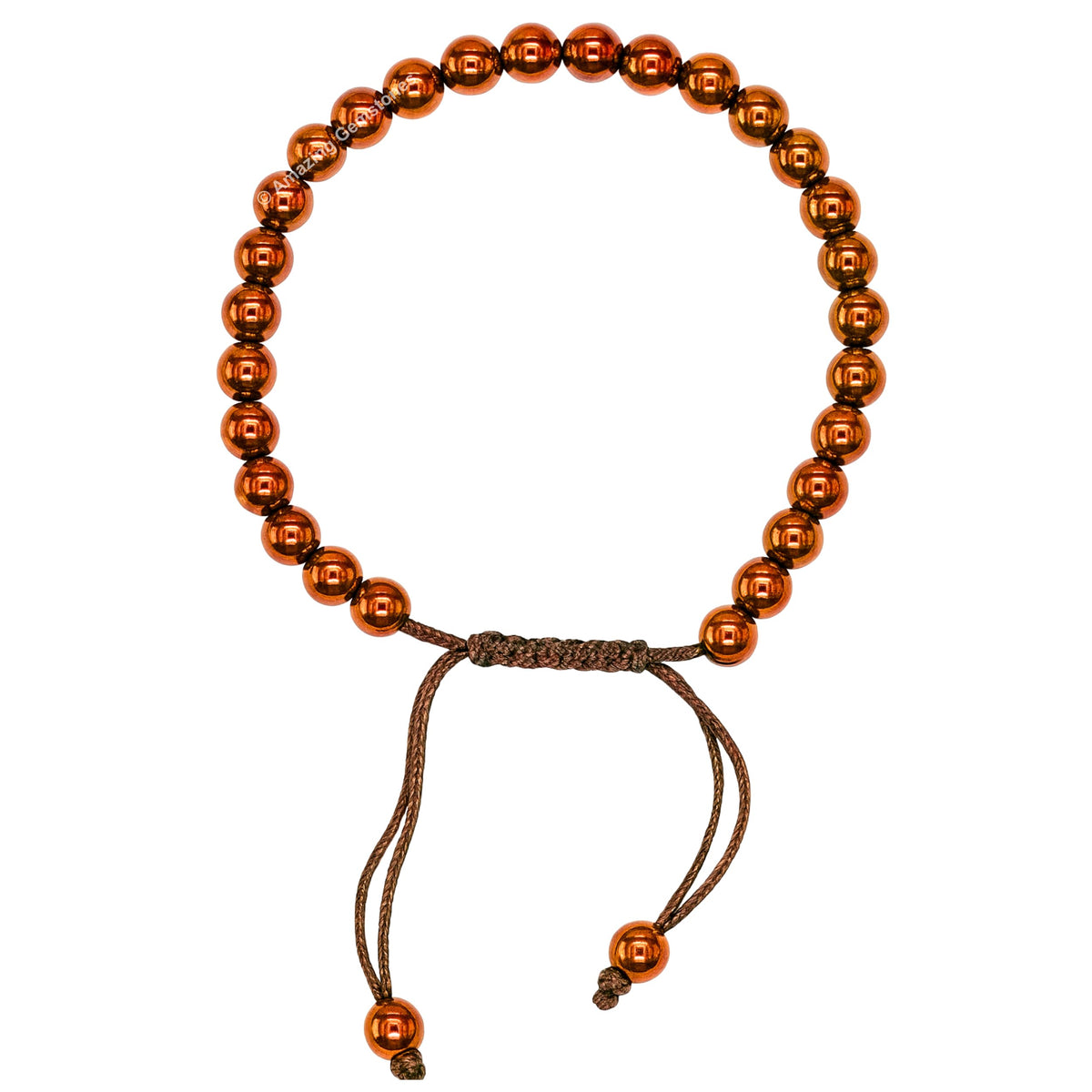 Copper Hematite Bracelet for Women Men's Gifts - Protection Healing Crystal Bracelet - 6mm Gemstone Beaded Adjustable Bracelet Pulseras Para Hombres Mujer Stocking Stuffers