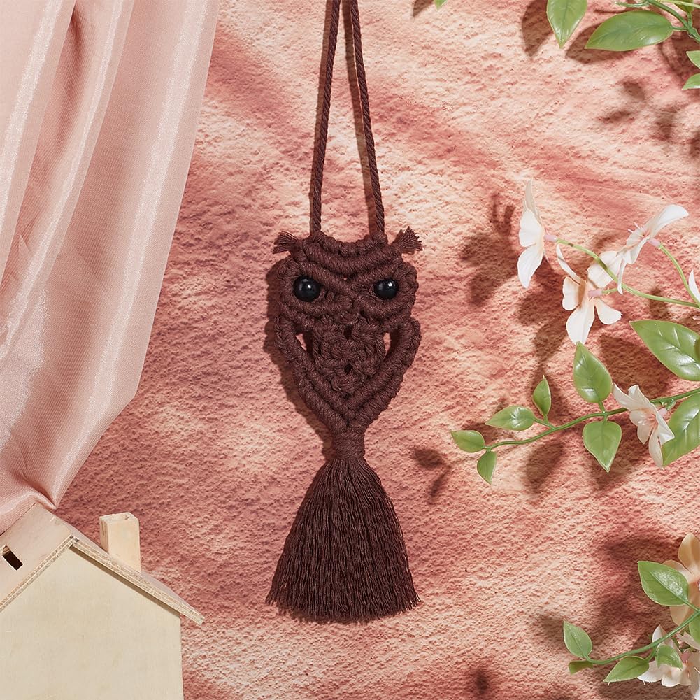 ACRNIGHEET 5PCS Macrame Kit for Adults Beginners Owl Macrame Wall Hanging Supplies Boho DIY Craft Kits for Adults Includes Instruction with Video Home Decor