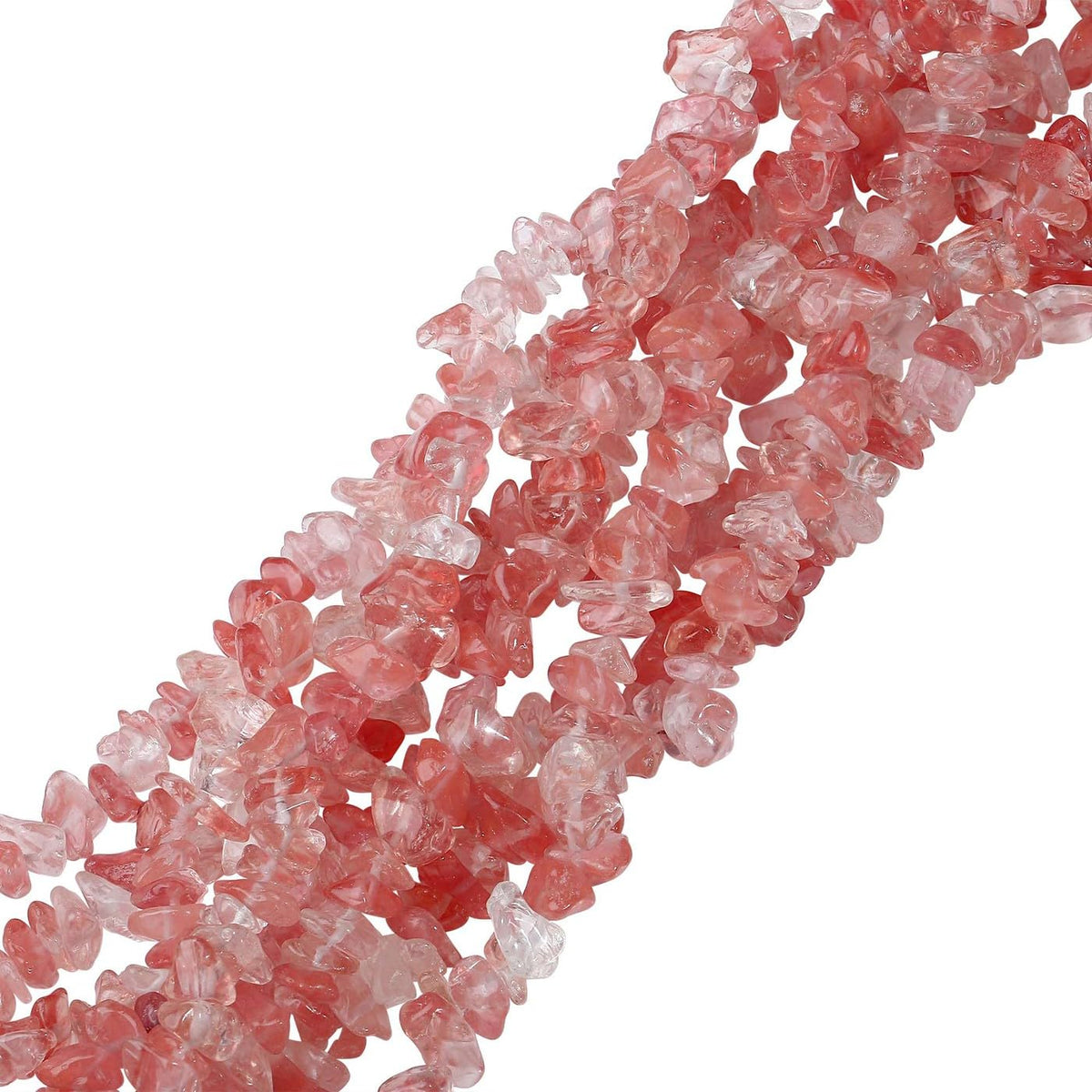 LAIDANLA Watermelon Red 400pcs Natural Chip Stone Beads 5-8mm Healing Crystal Irregular Gemstones Drilled DIY Loose Rocks Bead Crystal for Bracelet Earrings Necklace Jewelry Making Crafting