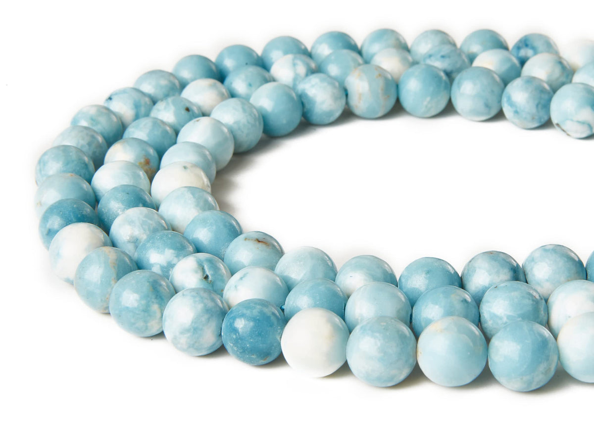 60pcs 6mm Larimar Beads Natural Gemstone Beads Round Loose Beads for Jewelry Making