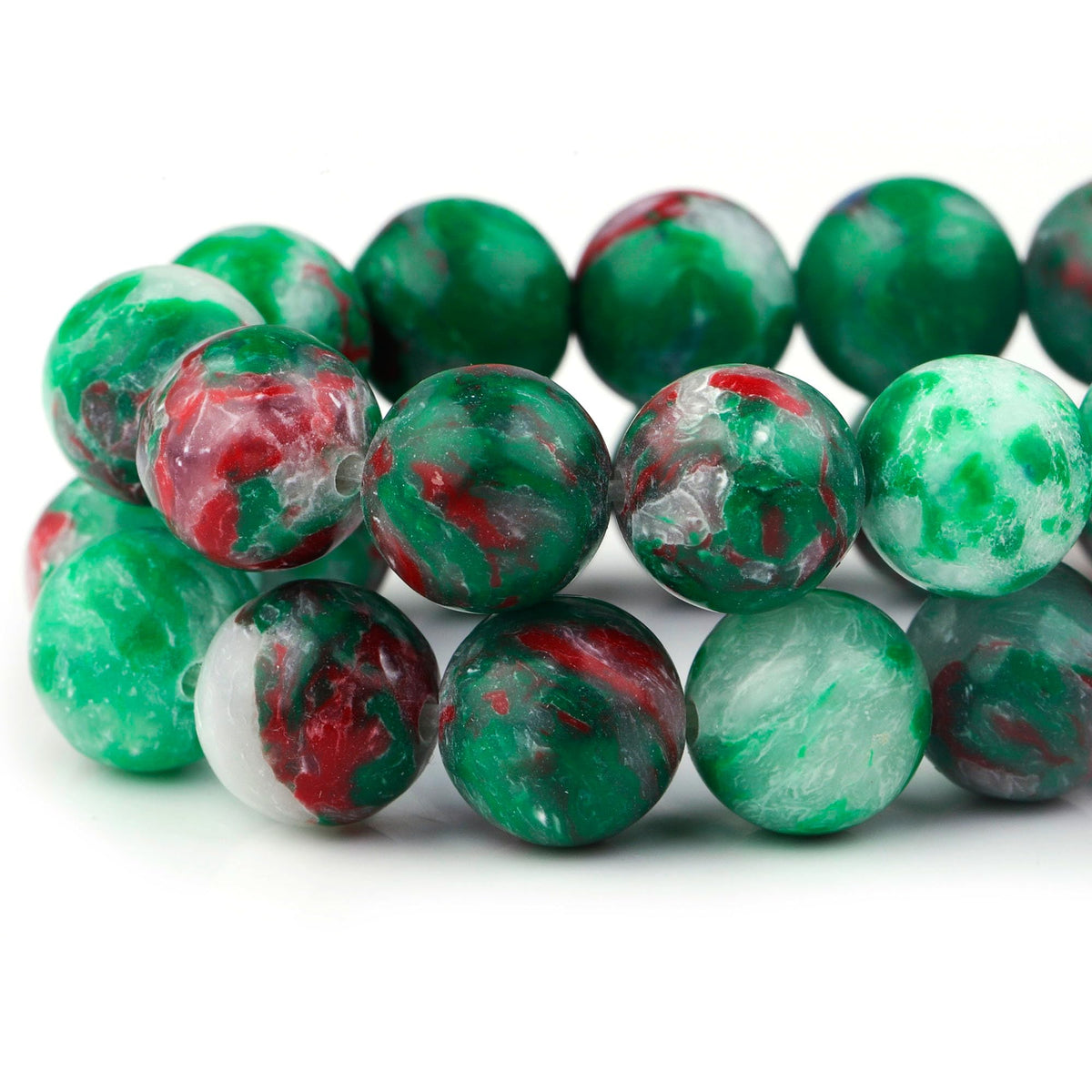 Youngbling Natural Gemstone Beads for Jewelry Making,6mm Green Imperial Jasper Polished Round Smooth Stone,Genuine Real Stone Beads for Bracelet Necklace 15 Inch(Green Imperial Jasper,6mm)