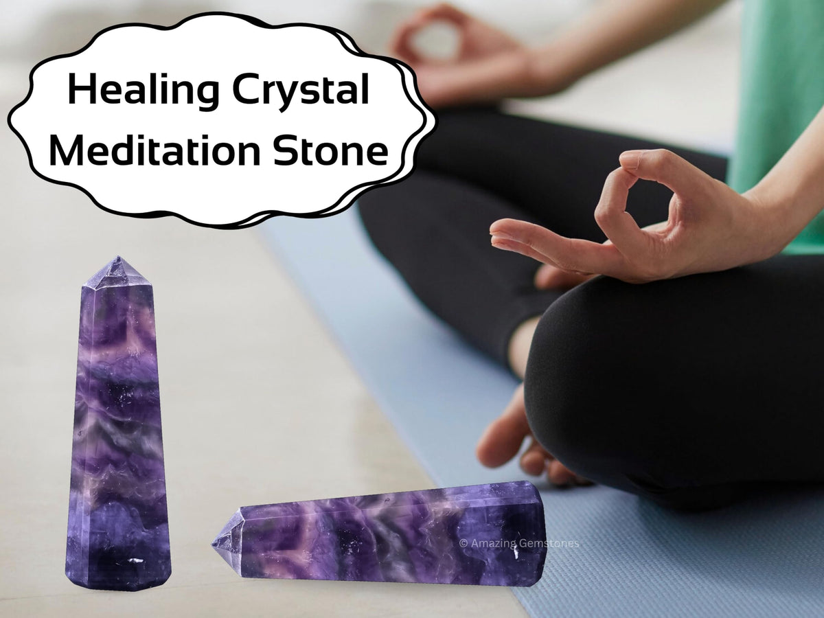 Amazing Gemstone Purple Fluorite Crystal Towers - Natural Healing Crystal Point Obelisk for Reiki Healing and Crystal Grid (3" to 4" INCH)