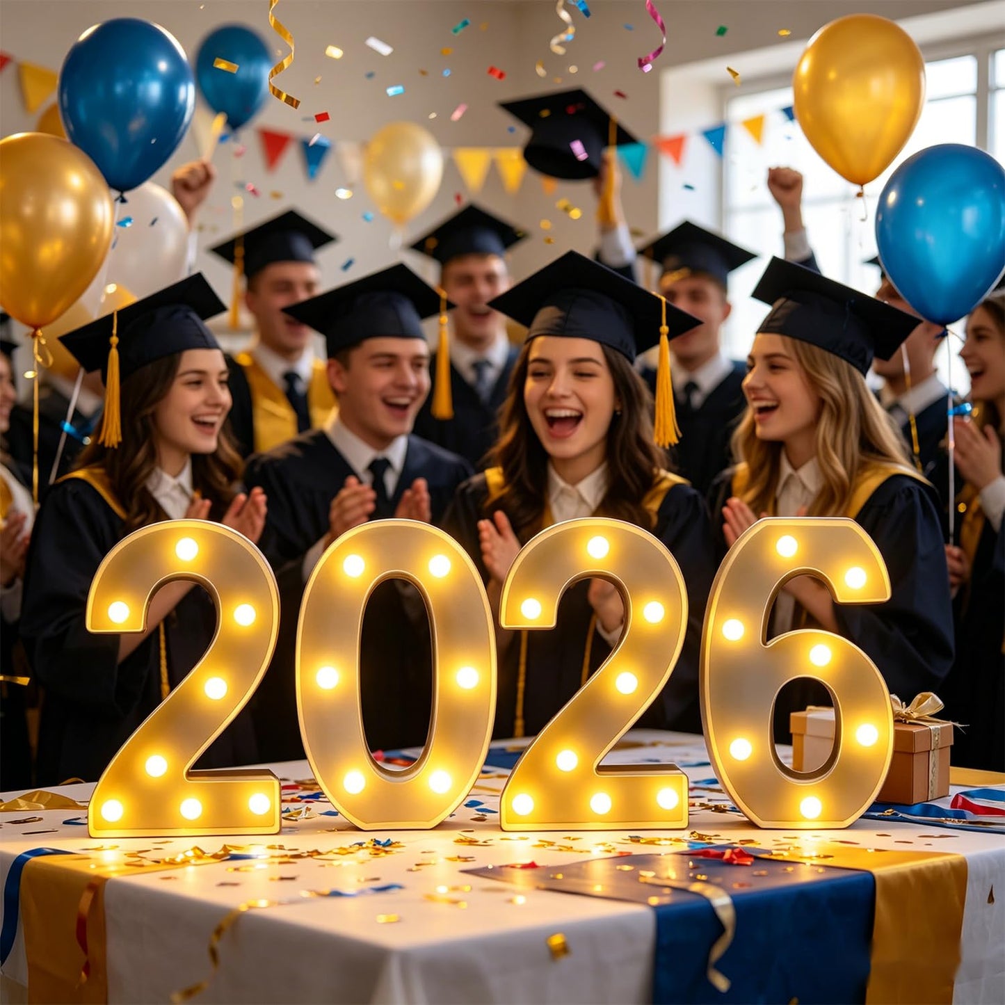 2026 Graduation Marquee Number Lights - LED Light Up 2026 Numbers Sign for Grad Party Decor, Class of 2026 Supplies, Senior Graduation Photo Props