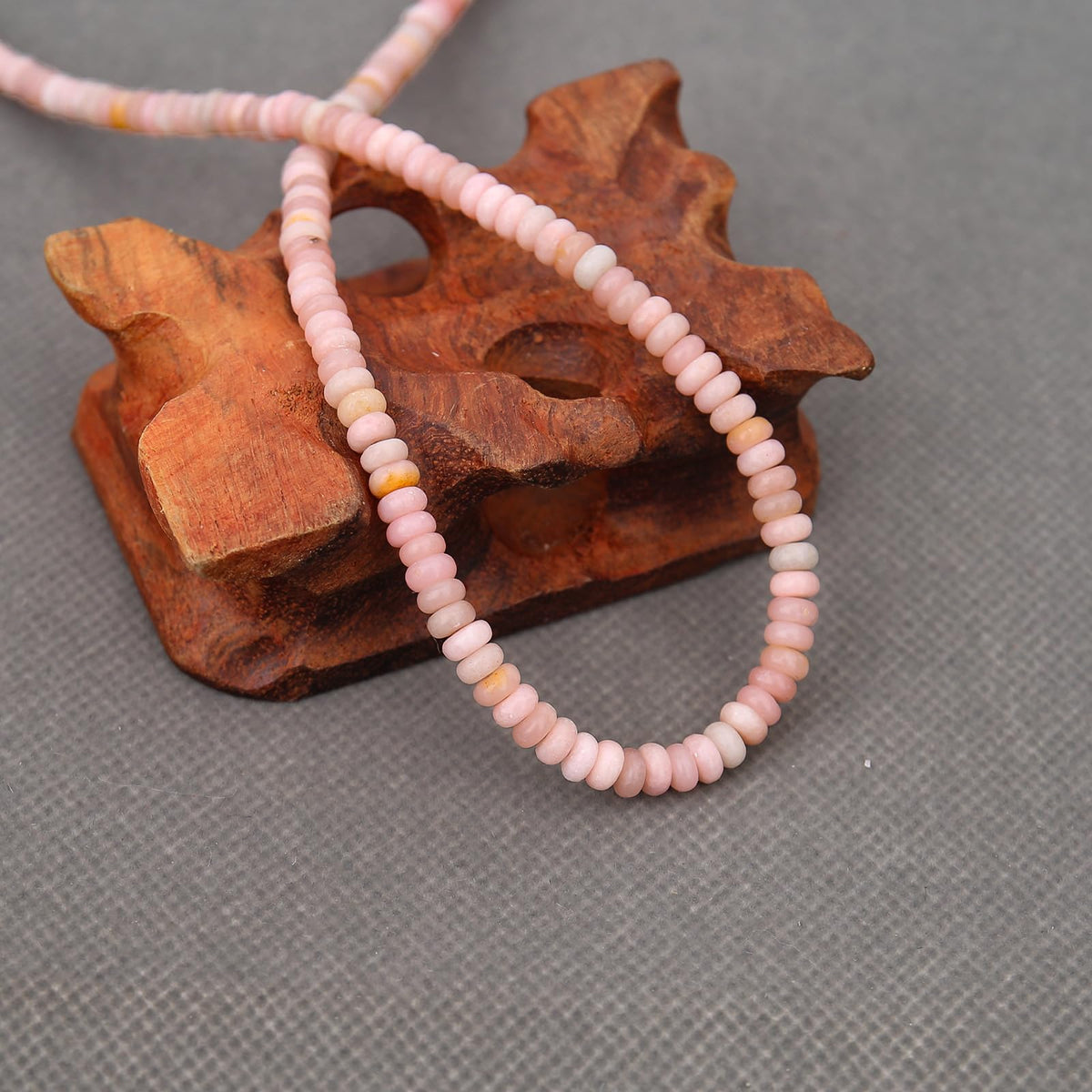 BONNY BOXX 1 Strand (150PCs) Natural 2 * 4mm Pink Opal Rondelle Beads, Natural Abacus Disk Stone Beads Loose Spacer Gemstone for DIY Bracelet Necklace Jewelry Making