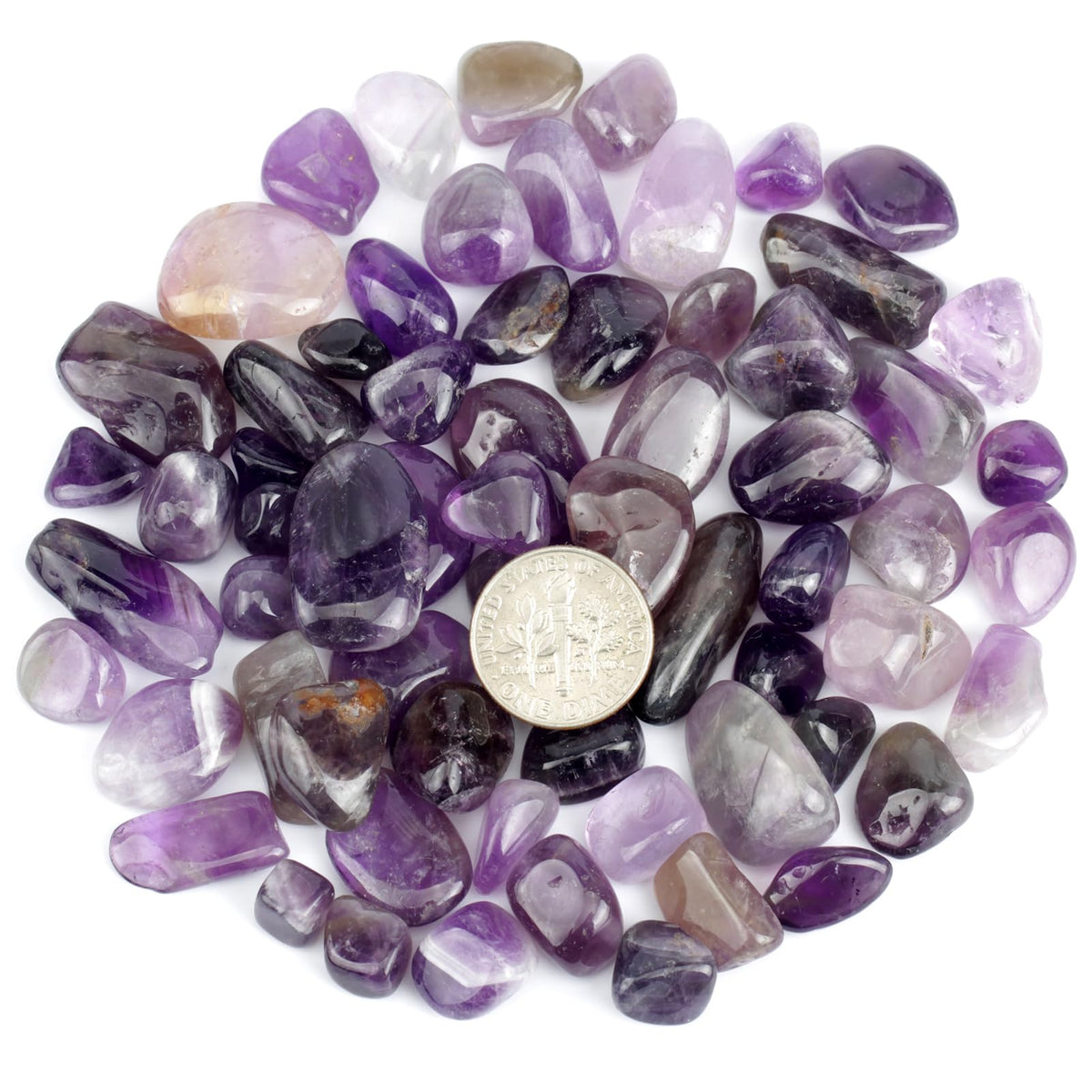 ZenQ 1 lb Amethyst Tumbled Stone Chips Crushed Natural Crystal Quartz Pieces