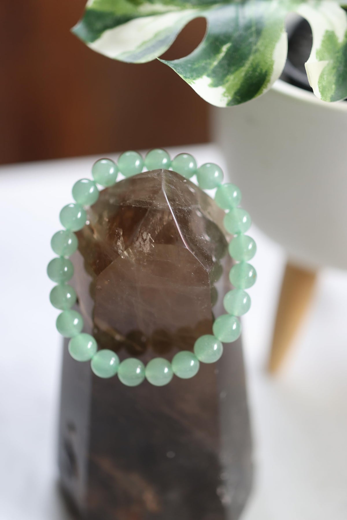 The Vida Handmade AAA+ Quality Crystal Stretch Elastic Bracelet - Nature Gemstone - Jewelry Gift - Holiday Gift - For Women & Men (Aventurine)