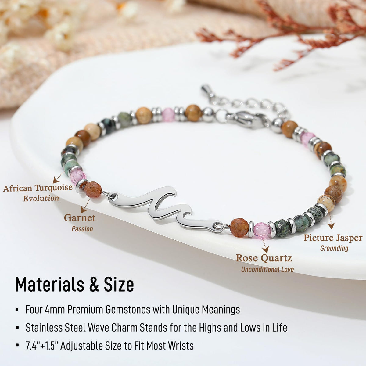 TONY & SANDY Birthday Gifts for Women, 30th 40th 50th 60th 70th 80th Birthday Gifts for Women Unique, Wave Bracelet, Happy Bday Presents for Her, Best Friend, Mom, Sister, Daughter, Wife