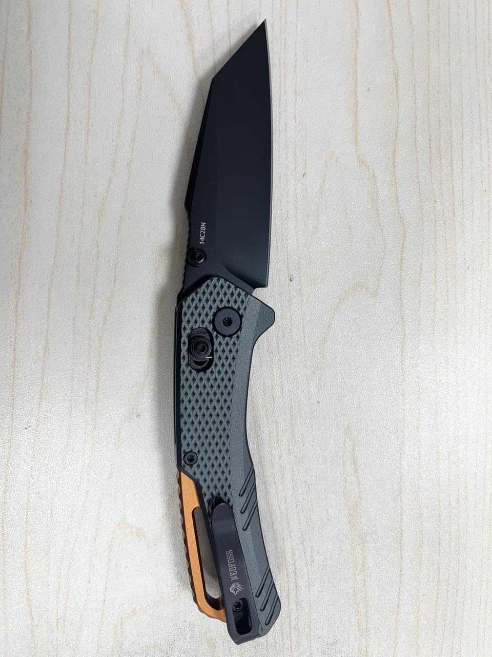NedFoss NILE CROCODILE Pocket Knife, 2.95" 14C28N Steel Tanto Blade Axis Lock EDC Folding Knife, Lightweight Aluminum Handle, Reversible Deep Pocket Clip, Tactical Knife Gifts for Men Women(Black)