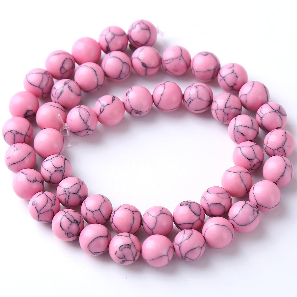 32pcs 12mm Pink Turquoise Beads Natural Stone Round Loose Spacer Beads for Jewelry Making DIY Bracelet Necklace 1 Strand 15inch