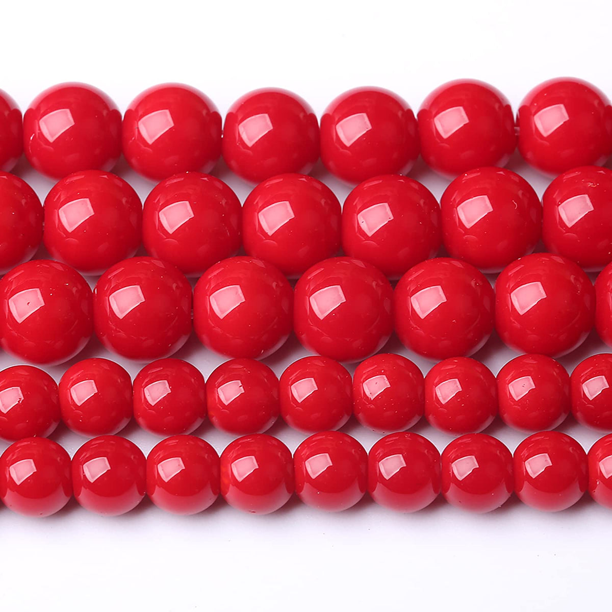 120PCS 6MM Red Glass Round Spacer Loose Beads for Jewelry Making DIY Bracelet Necklace