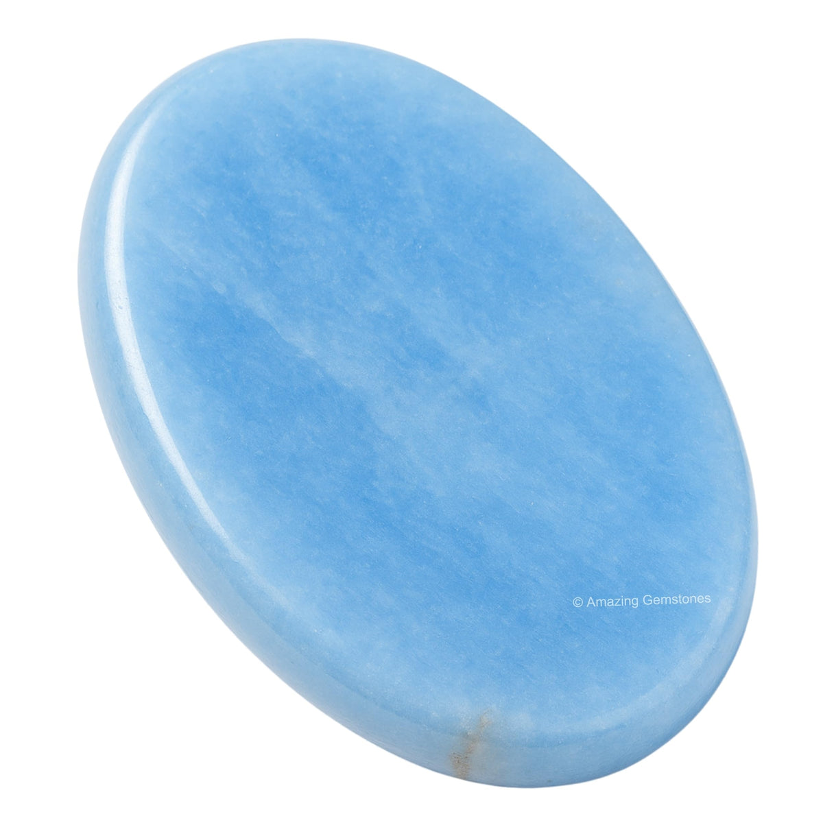Amazing Gemstone Angelite Worry Stone Crystals & Healing Stones - Worry Stones for Stress Relief Gifts - Piedra Crystal Fidget for Meditation, Relaxation - Unique Stocking Stuffers and Gifts