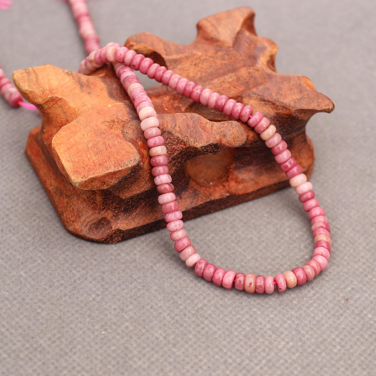 BONNY BOXX 1 Strand (150PCs) Natural 2 * 4mm Rhodochrosite Rondelle Beads, Natural Abacus Disk Stone Beads Loose Spacer Gemstone for DIY Bracelet Necklace Jewelry Making