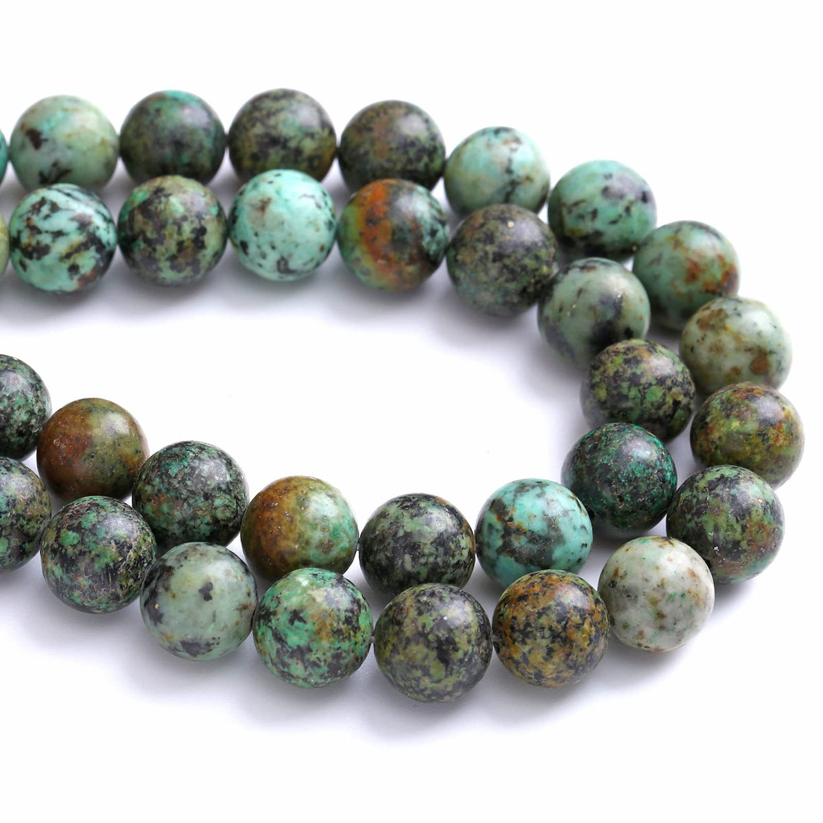 8MM 45PCS Natural Stone Green African Turquoise Spacer Loose Beads for Jewelry Making DIY Bracelet Necklace