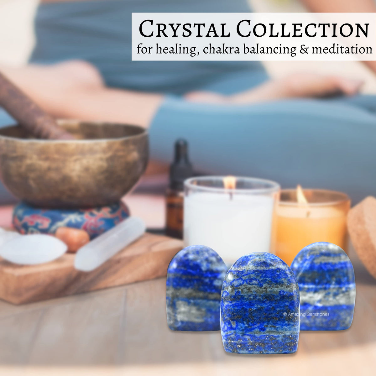 Amazing Gemstone Large Lapis Lazuli Crystal Standing Palm Stone - Lapis Lazuli Palm Stones and Crystals, A++ Grade Gemstones and Crystals - Healing Crystals and Healing Stones Office Home Decor Gifts