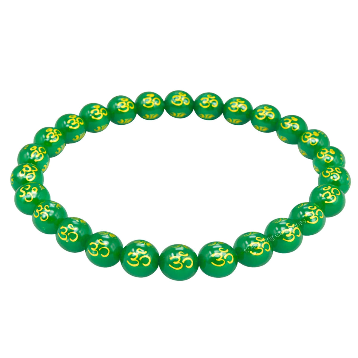 Amazing Gemstone Crystal Bracelet for Women Men's Gifts - Protection Healing Crystal Bracelet - 8mm Gemstone Beaded Stretchable Bracelet Pulseras Para Hombres Mujer Stocking Stuffers Mothers Day Gift (OM Green Agate)