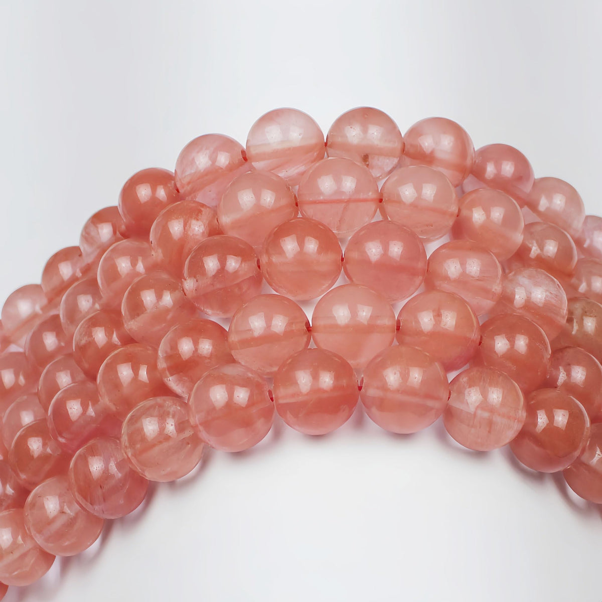 MJDCB Stone Beads Pink Crystal Round Loose Beads for Jewelry Making DIY Bracelet Necklace (8mm)