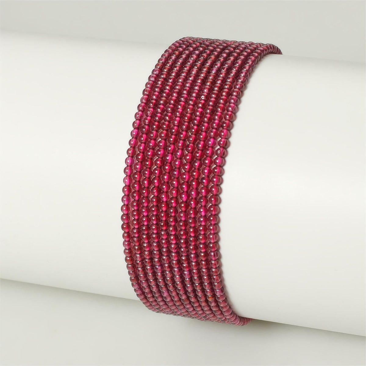 MJDCB 320pcs Natural Small Stone Beads 2mm Red Garnet Round Smooth Loose Gemstone Bead for Jewelry Making Bracelets Earrings Necklaces Accessories