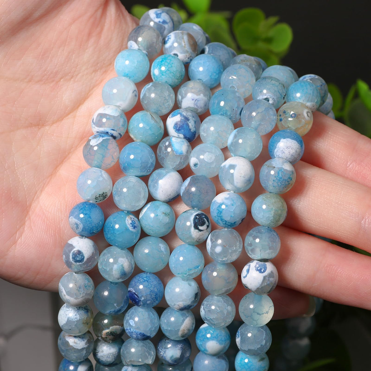 6mm Grayish-Blue Persian Gulf Jade Natural Stone Beads Round Loose Beads for Jewelry Making Yochus DIY Beads Bracelet Necklace